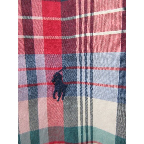 Ralph Lauren Shirt Medium Pink Button Up Pony Classic Fit Plaid Preppy - Picture 4 of 11